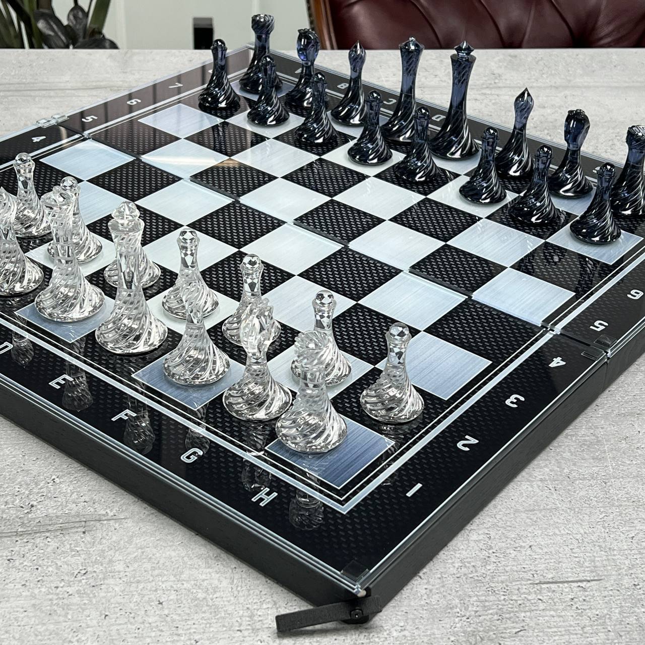 Black Weave Chess Set - 24"
