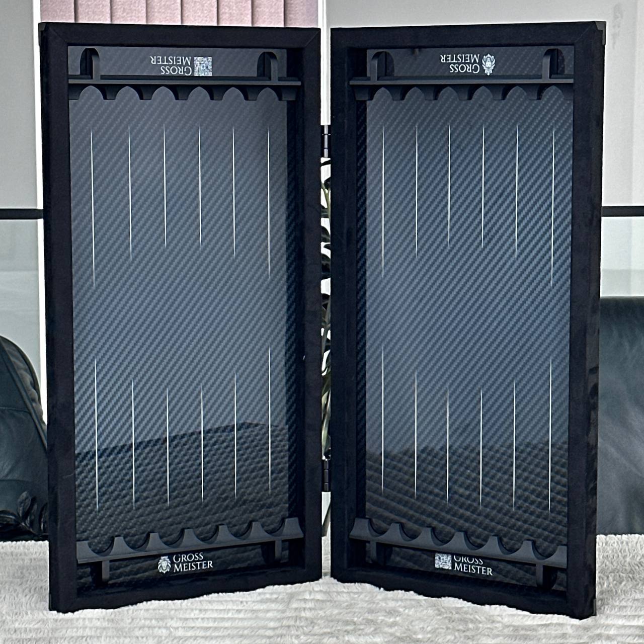 Handmade Classic Metal and Carbon Backgammon Set 60*30cm, Gift-ready VIP