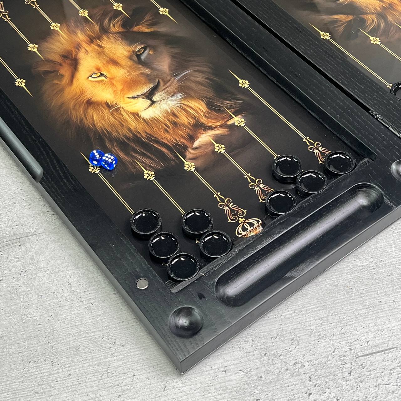 The Lion King Premium Glass&Wood Backgammon Set — Luxury Game Board