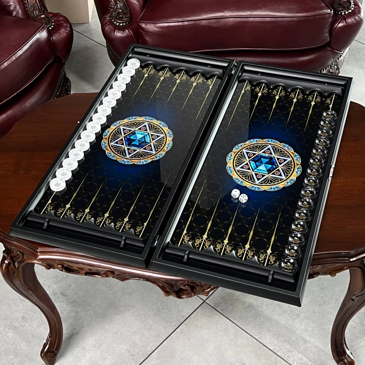Star of David Glass Backgammon Set – Large 24”