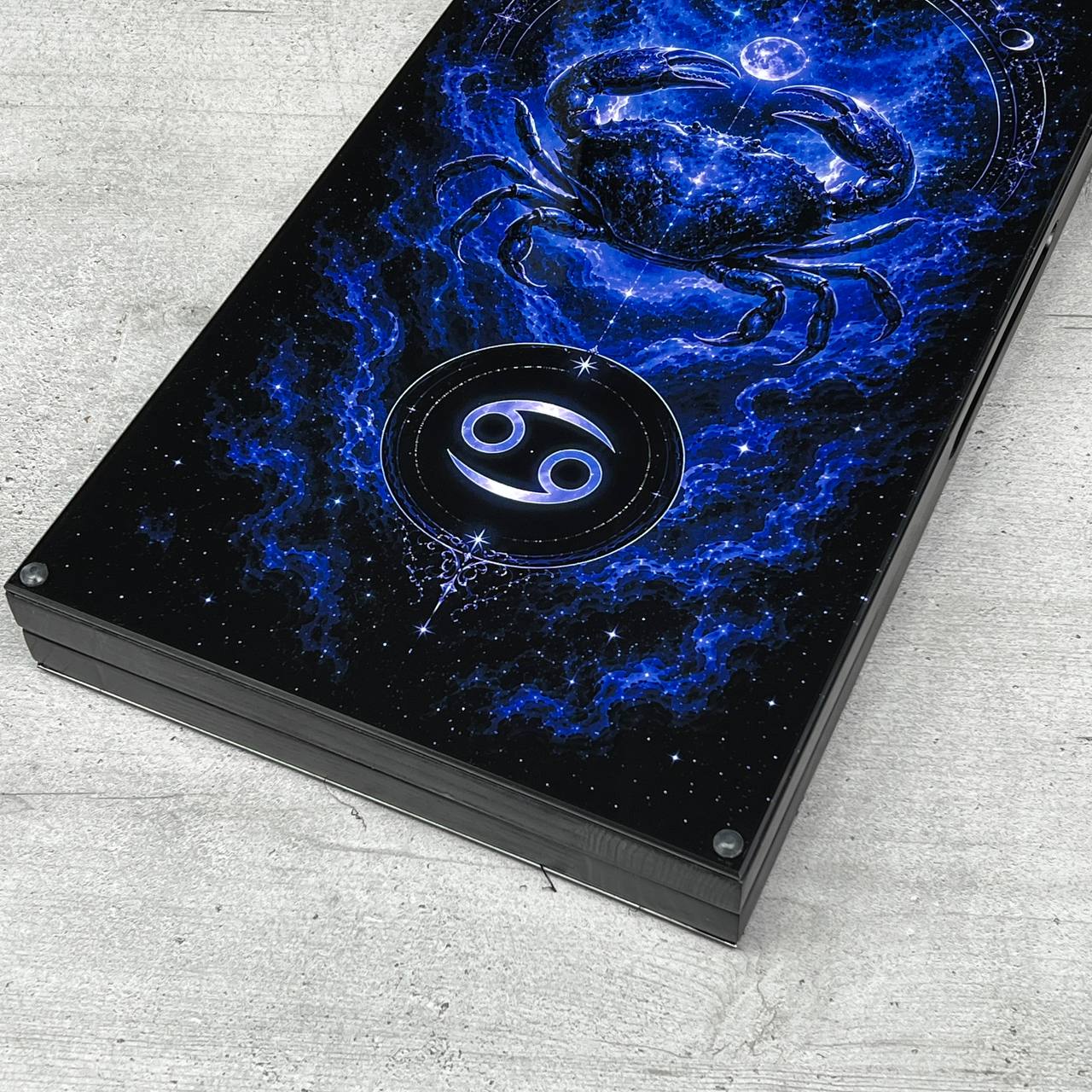 Sovereign Dragon & Cosmic Cancer Glass&Wood Backgammon Set — Luxury Game Board Gift