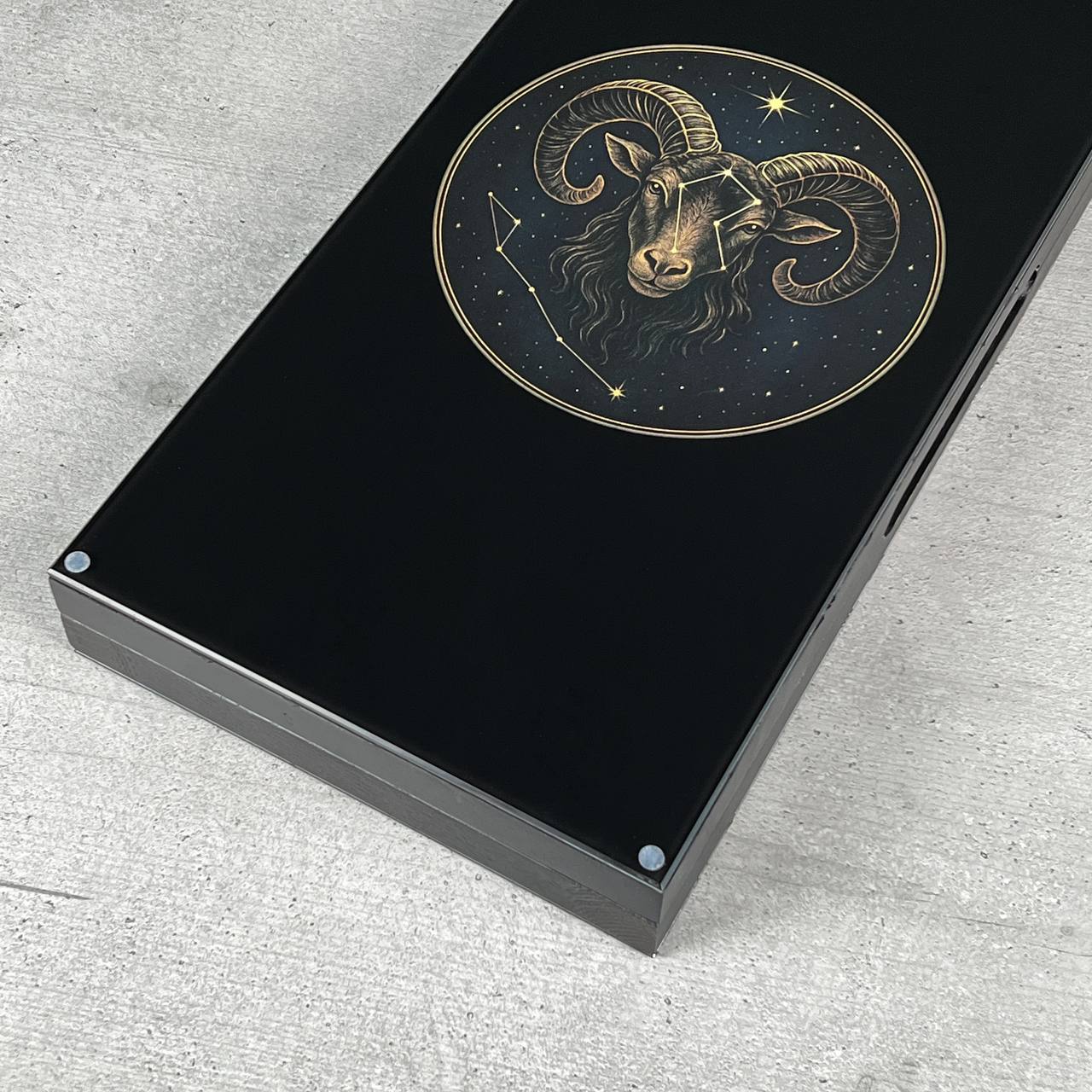 Aries Zodiac Collection Glass & Wood Backgammon Set