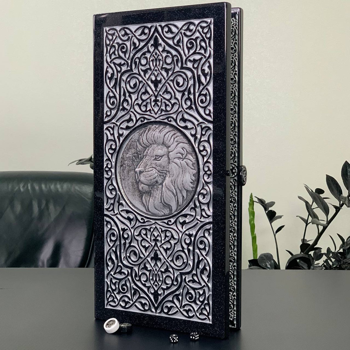 Carved Lion Stone Backgammon Set Premium Edition – Large 24”