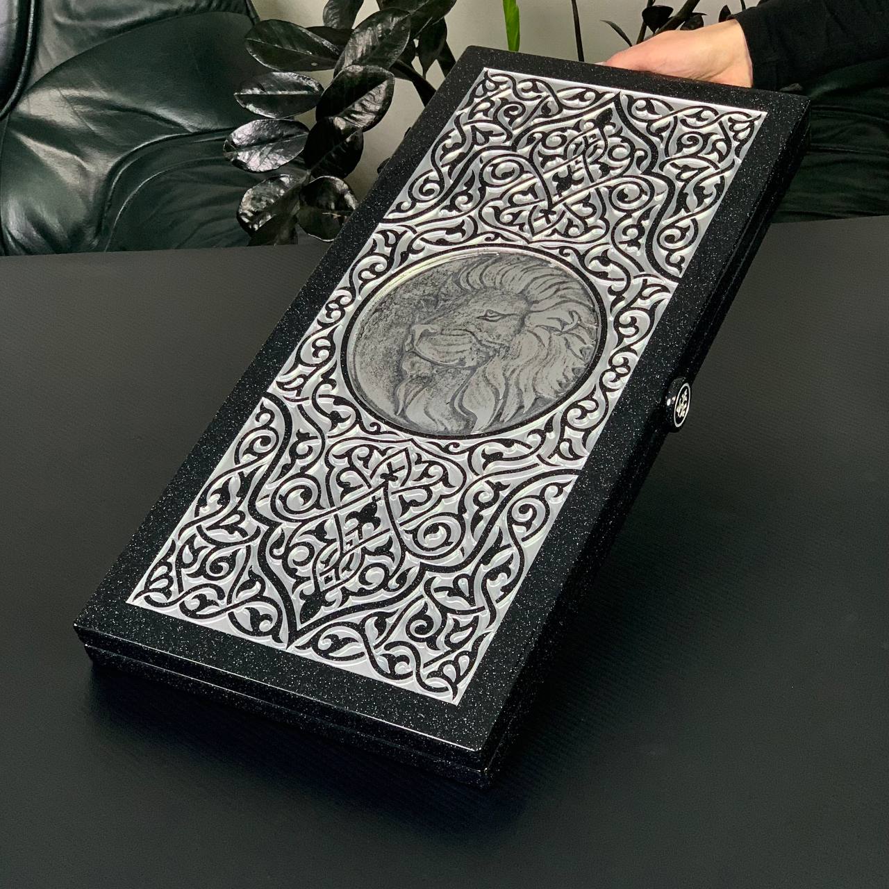 Carved Lion Stone Backgammon Set Premium Edition – Large 24”