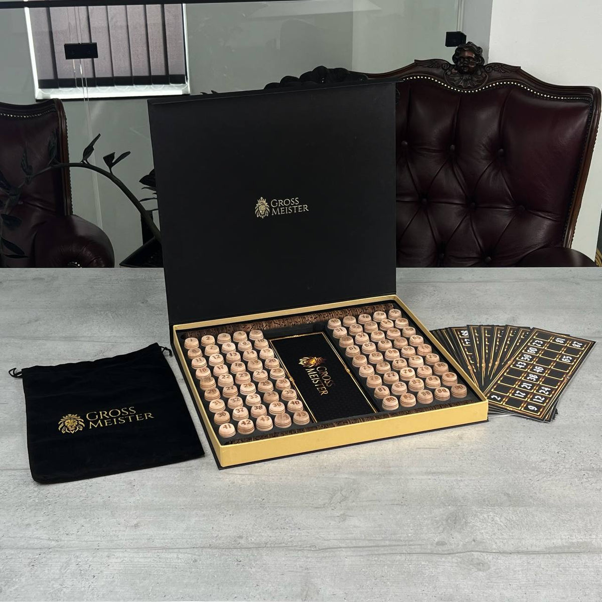 Traditional Handcrafted Wooden Bingo Set