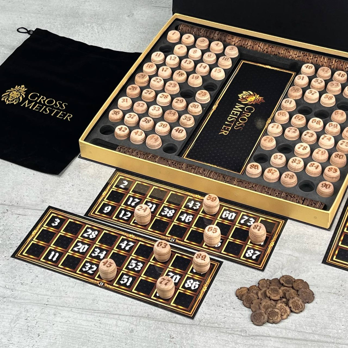 Traditional Handcrafted Wooden Bingo Set