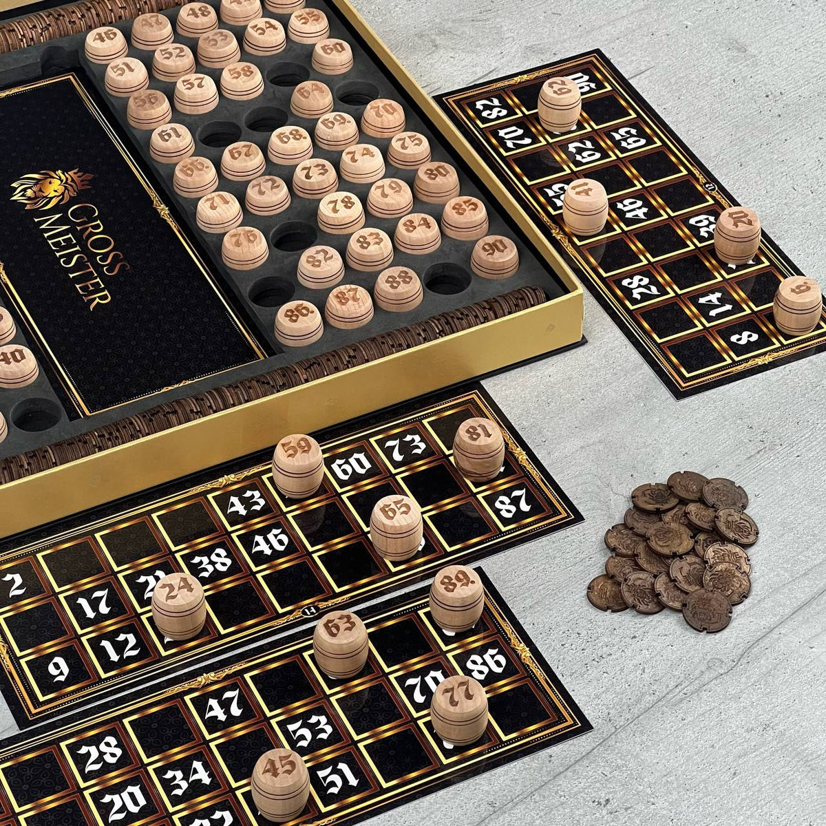 Traditional Handcrafted Wooden Bingo Set