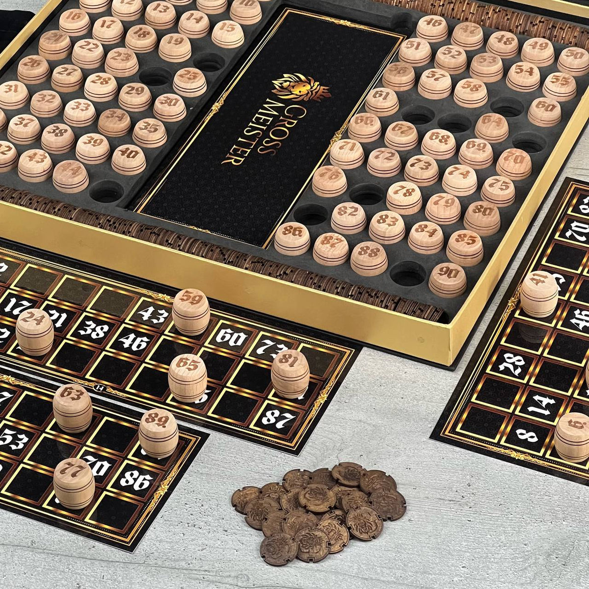 Traditional Handcrafted Wooden Bingo Set