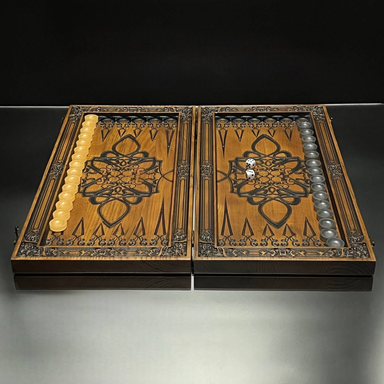 Star of David Wooden Backgammon Board – Premium Carved Edition