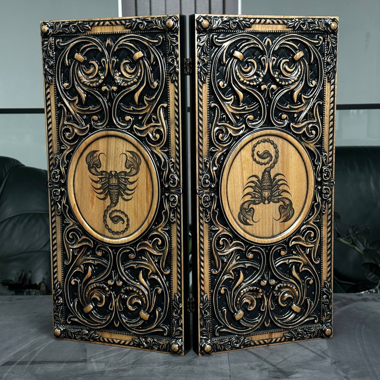 Wooden Backgammon "Scorpion" Customized and Gift-ready