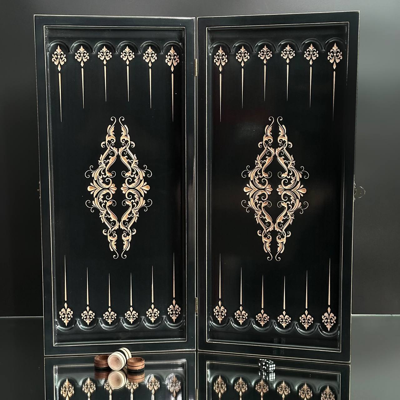 Wooden backgammon board game set "Dragon" Gift-ready