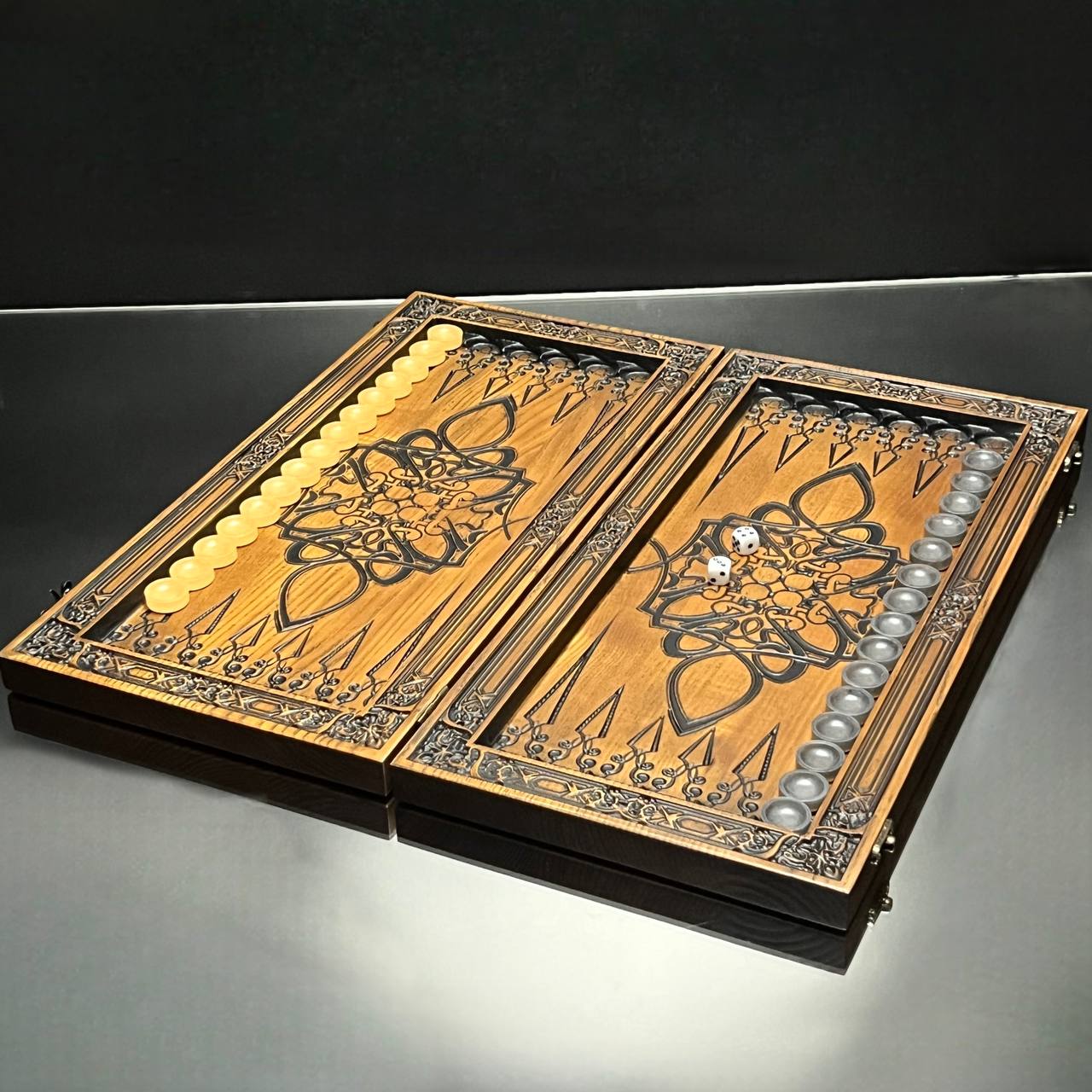 Jeu de backgammon en bois 46*23cm, prêt à offrir et personnalisé