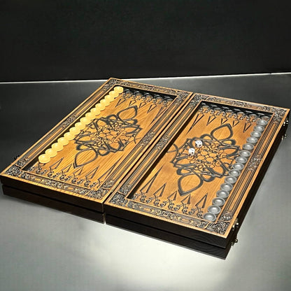 Star of David Wooden Backgammon Board – Premium Carved Edition