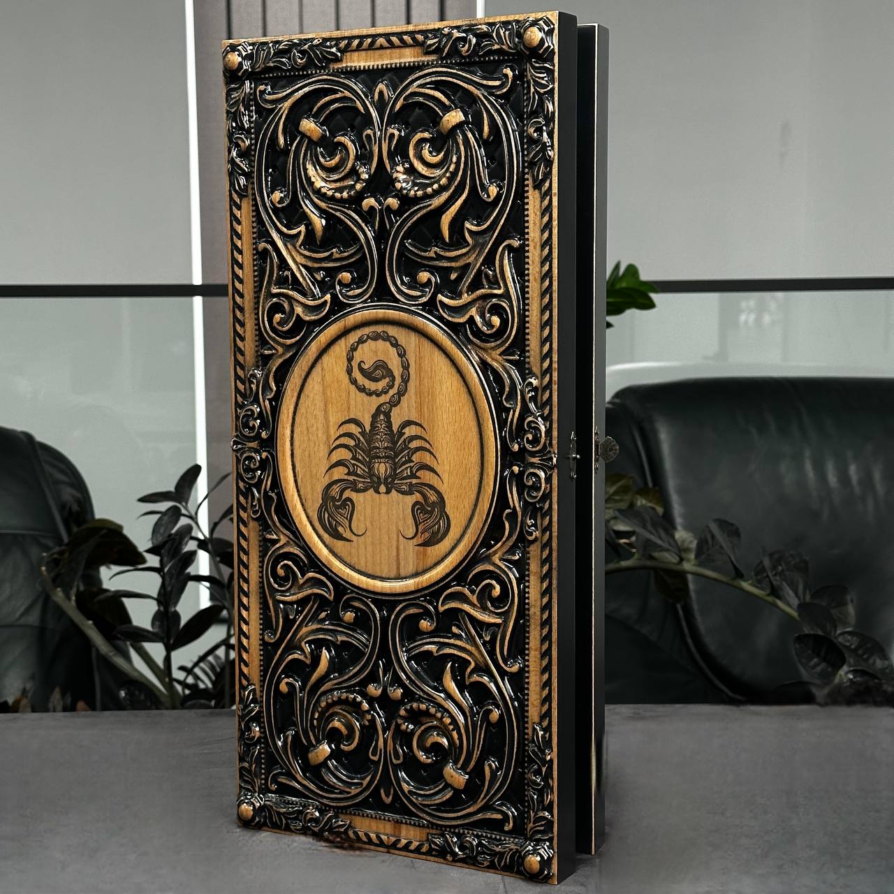 Wooden Backgammon "Scorpion" Customized and Gift-ready