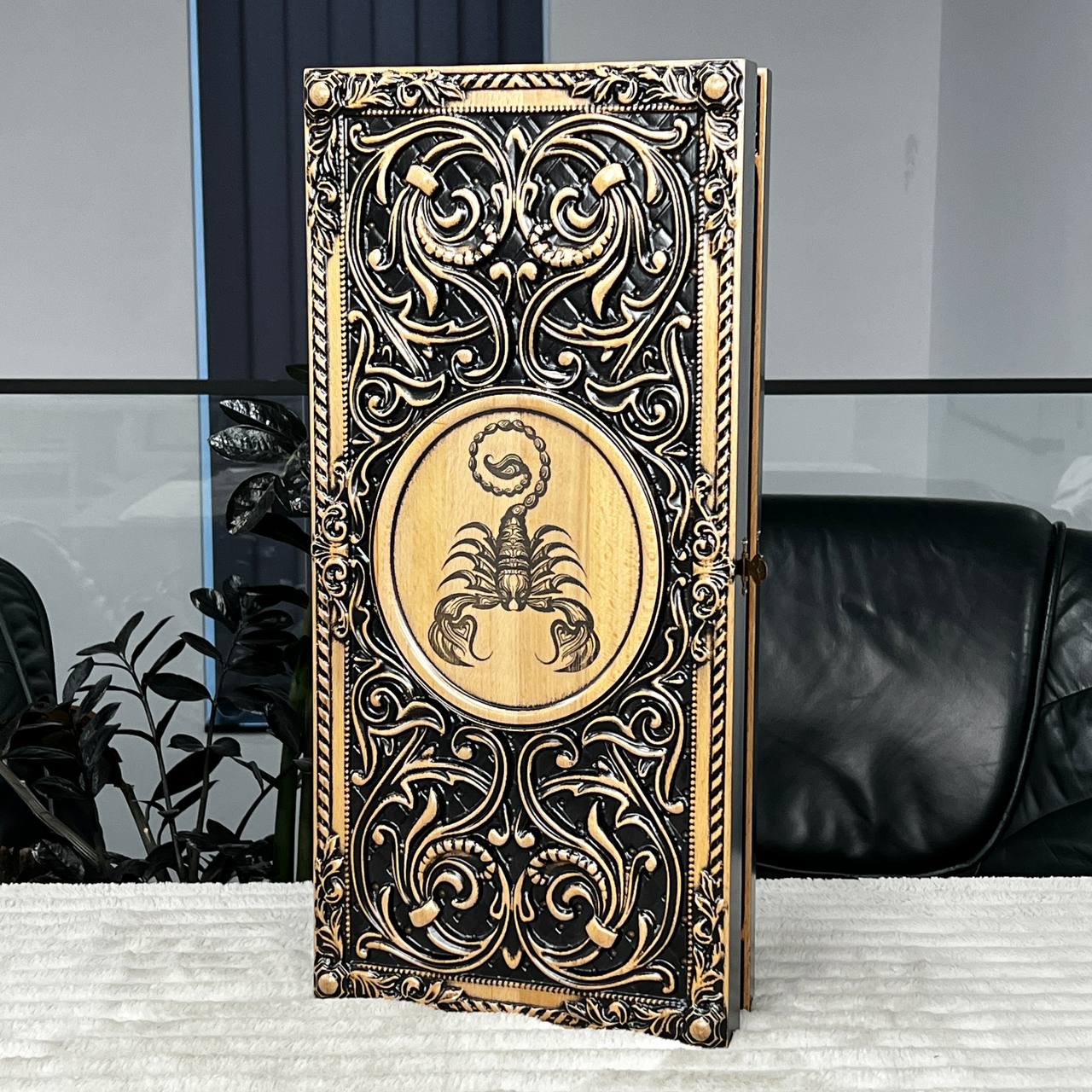 Wooden Backgammon "Scorpion" Customized and Gift-ready