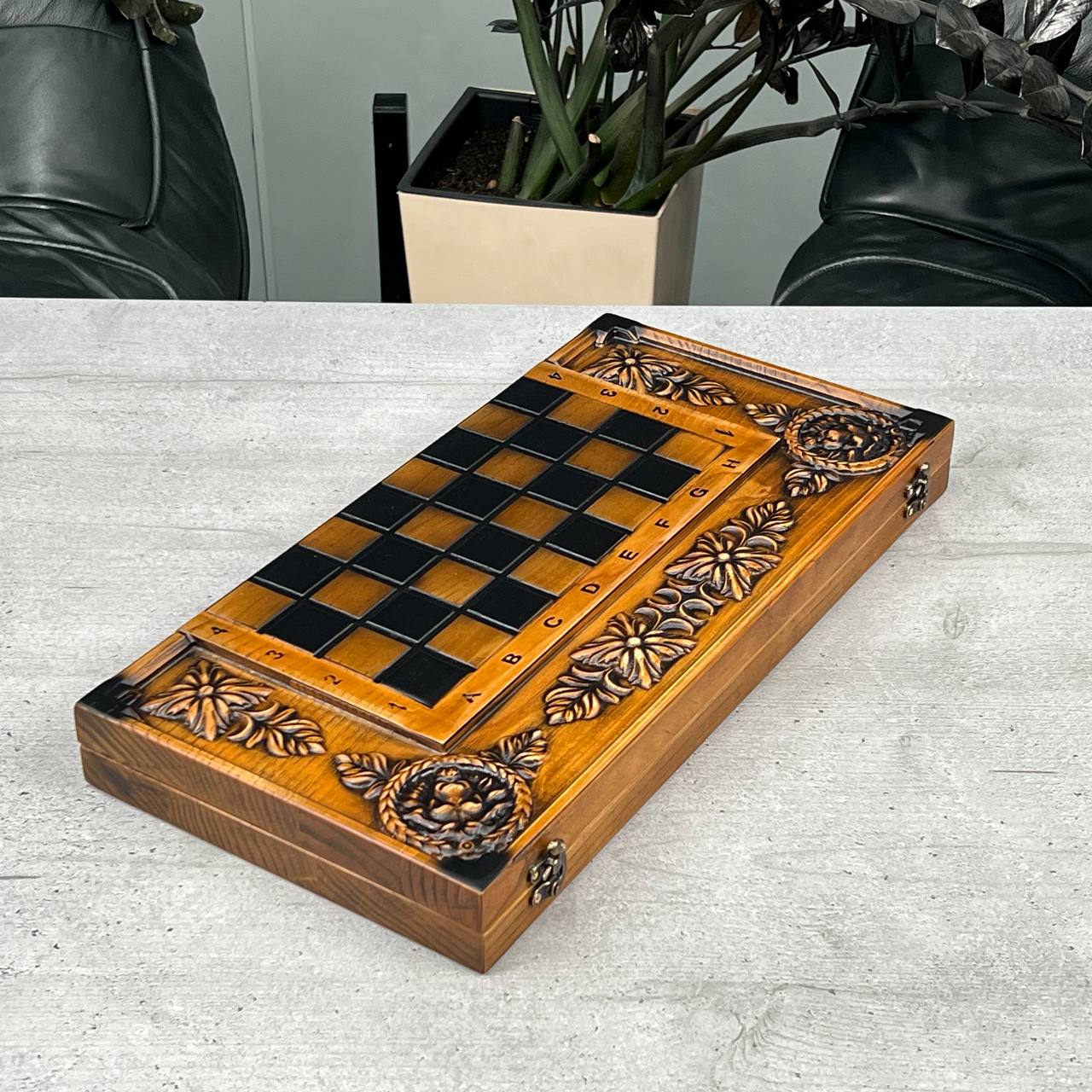 Lion Wooden Chess Set