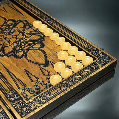 Star of David Wooden Backgammon Board – Premium Carved Edition