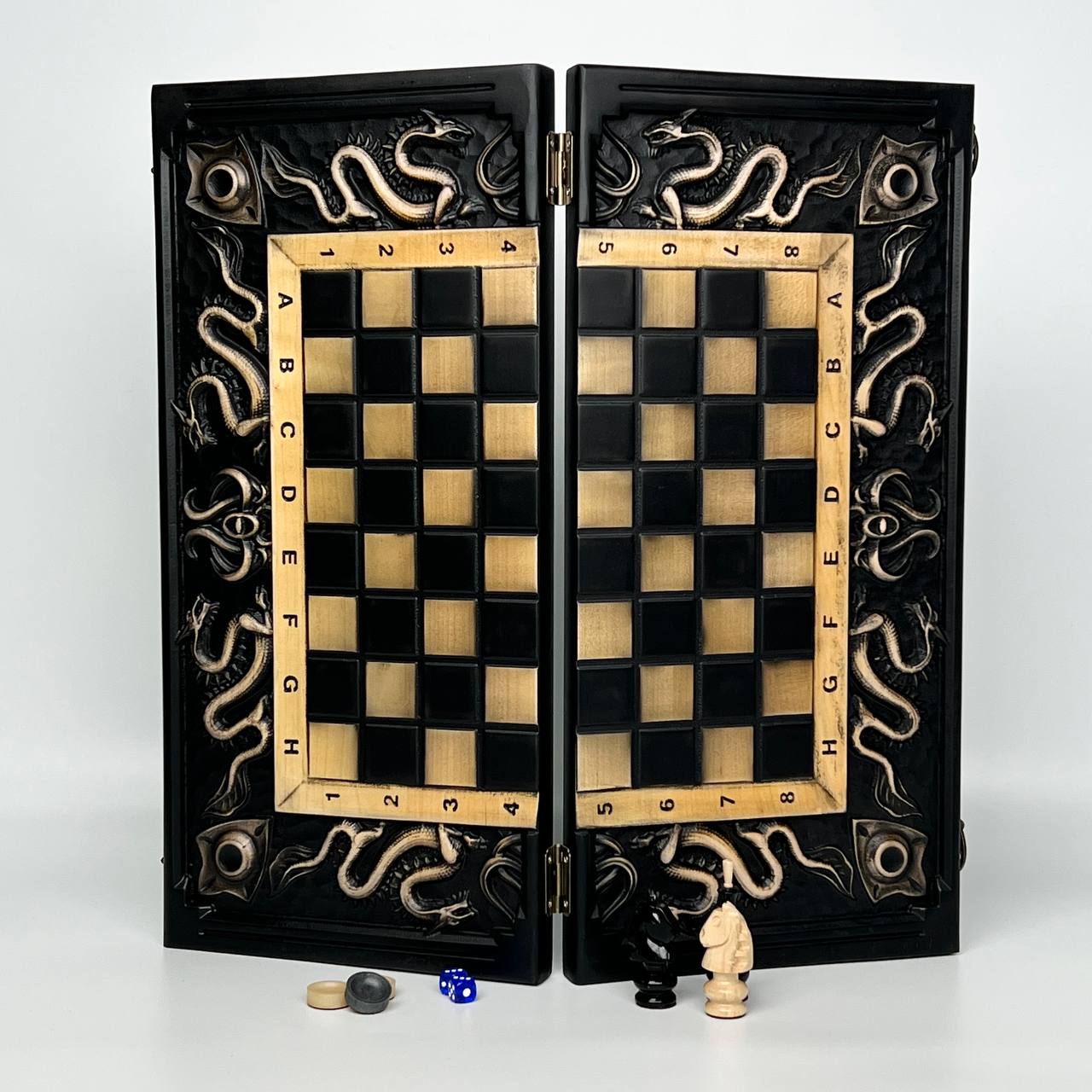 Dragon Wooden Chess Set