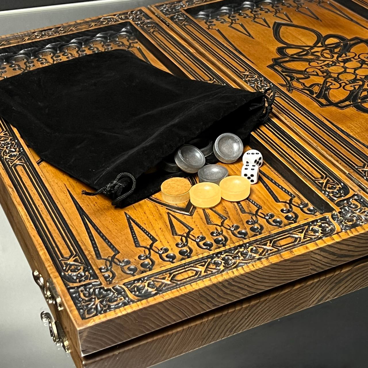 Star of David Wooden Backgammon Board – Premium Carved Edition