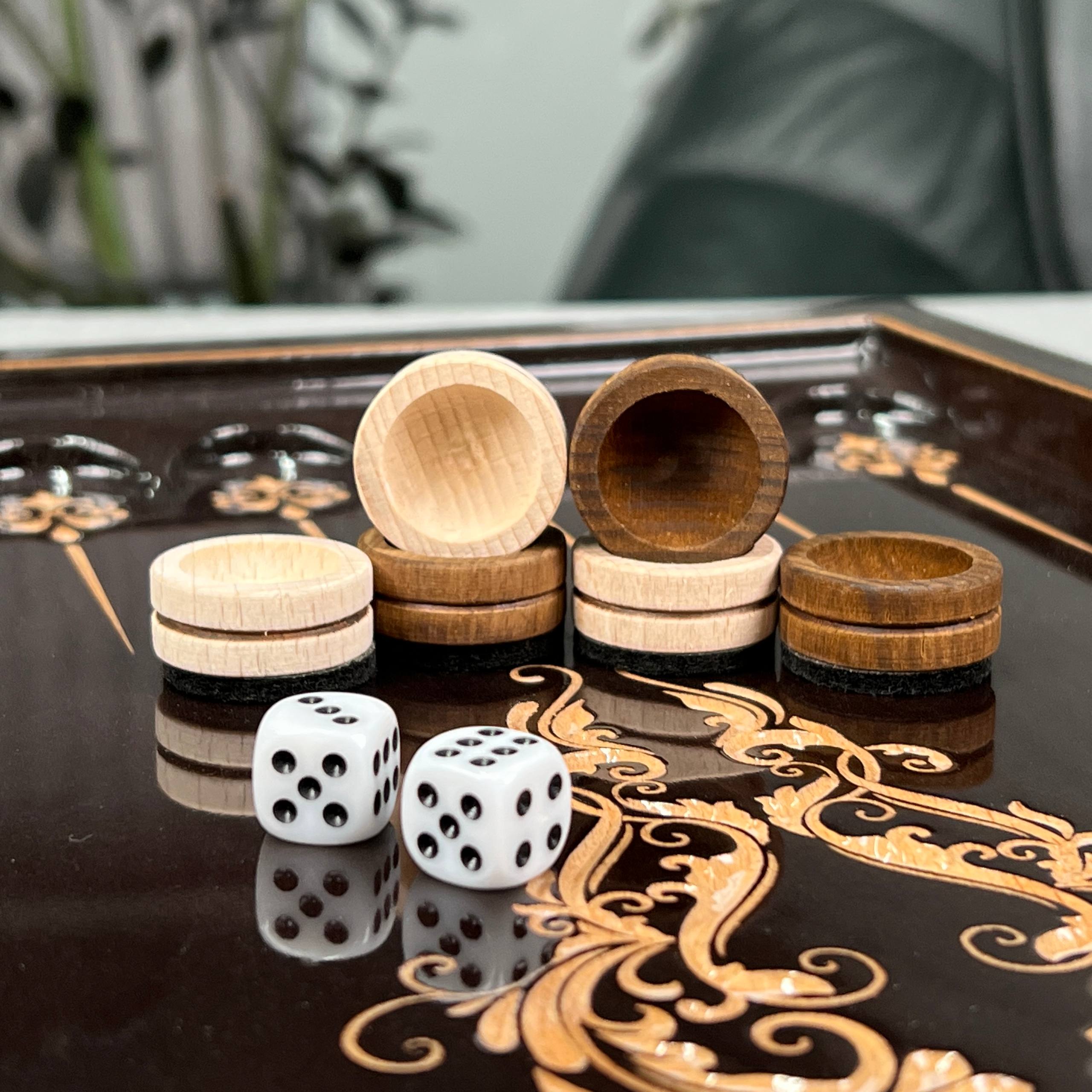 Jeu de backgammon en bois, 50×23 cm, beau design classique, prêt à offrir