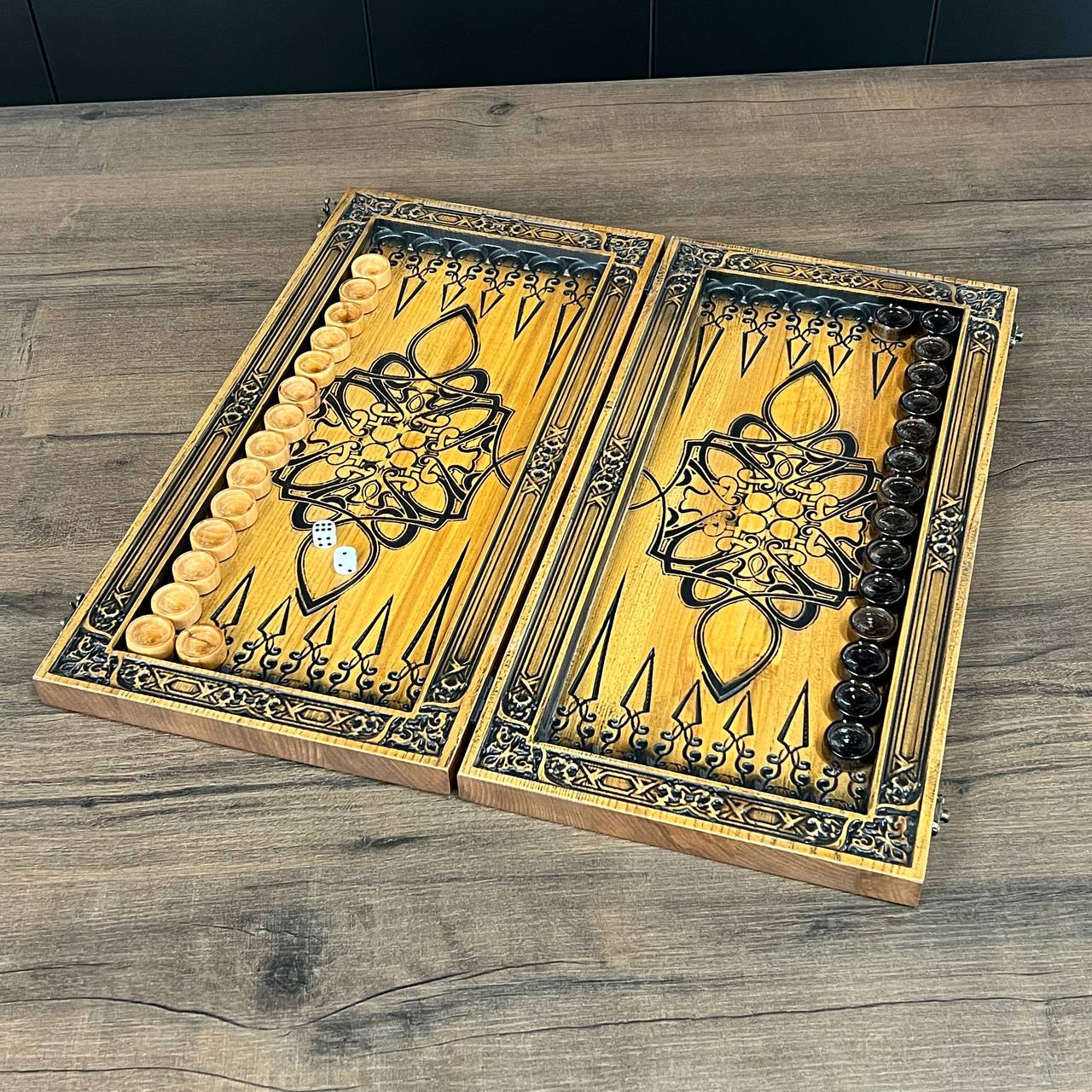 Backgammon-Brettspielset aus Holz 46*23cm, Geschenkfertig und personalisiert