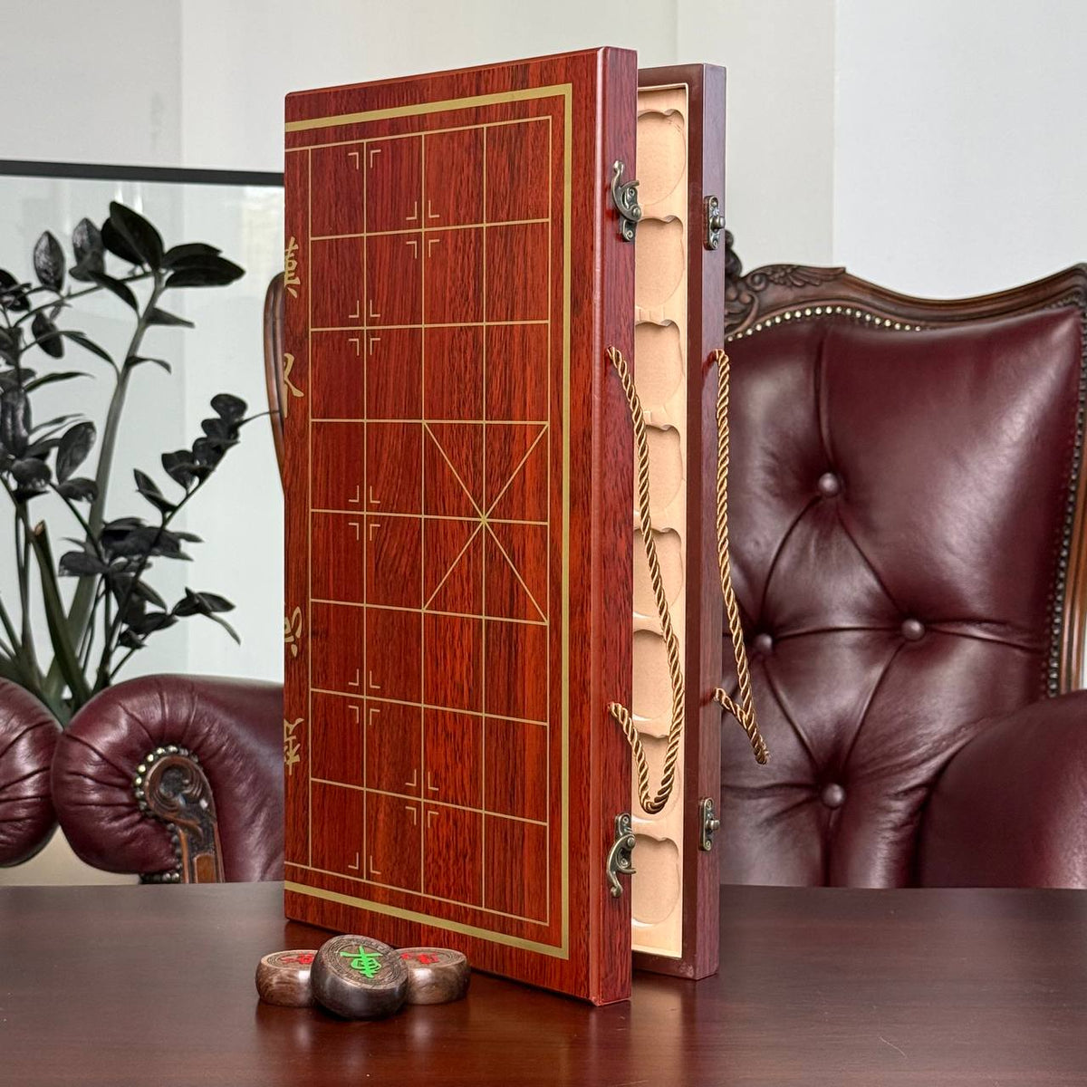 Wooden Xiangqi Chinese Chess Set – 20" Handcrafted Board