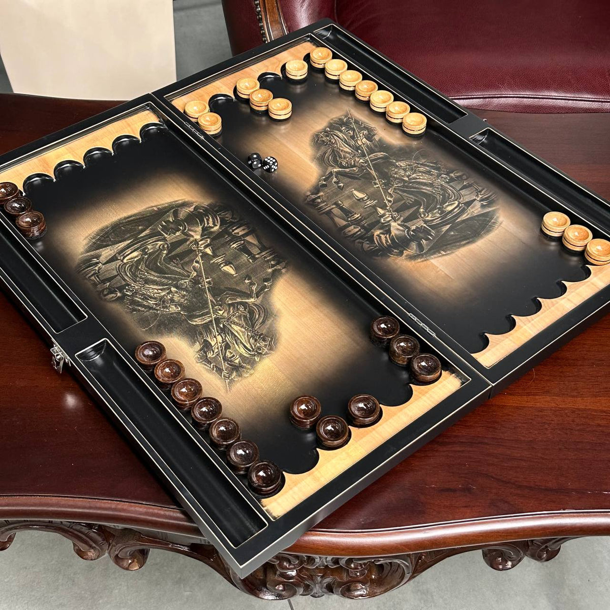 Luxury Ornate Chess Set – Black & Gold Design | GrossMeister