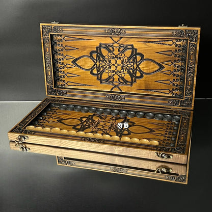 Star of David Wooden Backgammon Board – Premium Carved Edition