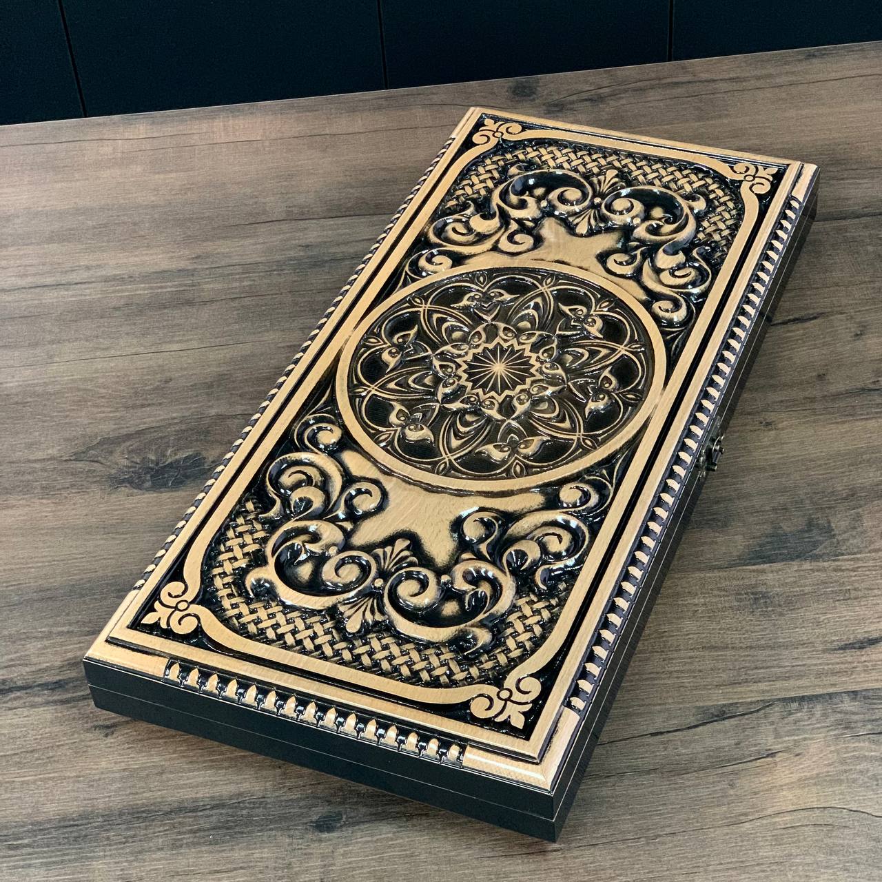 Jeu de backgammon en bois, 50×23 cm, beau design classique, prêt à offrir