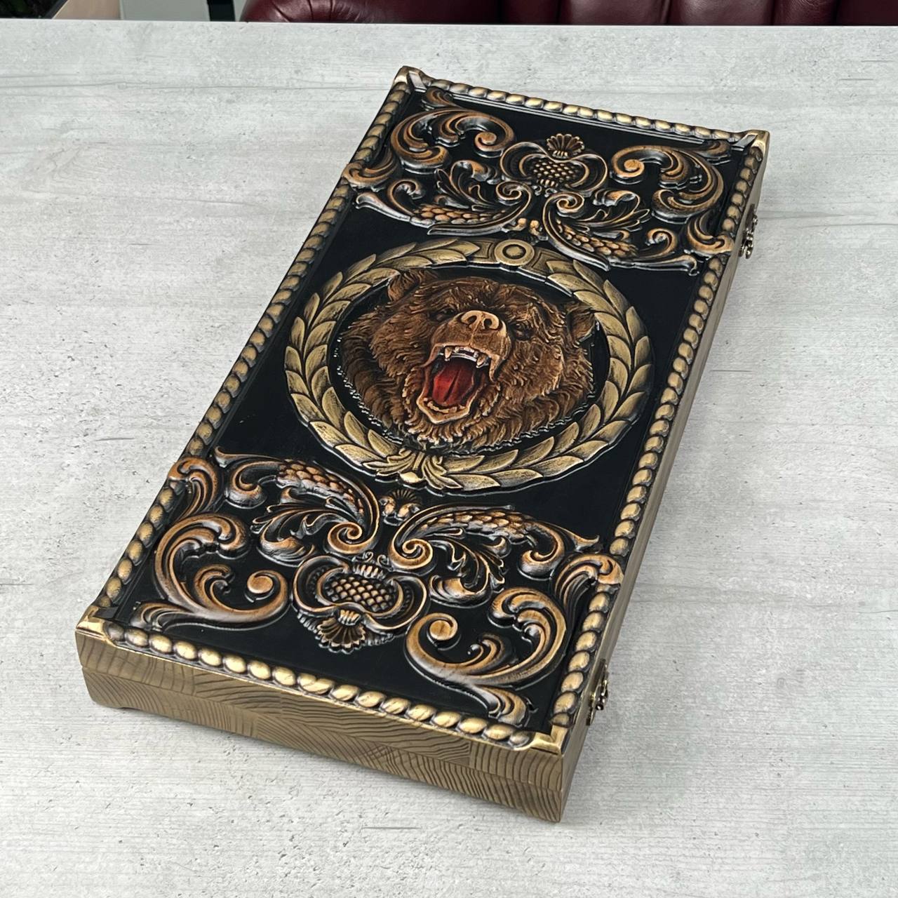 Grand Bear Wooden Backgammon Set