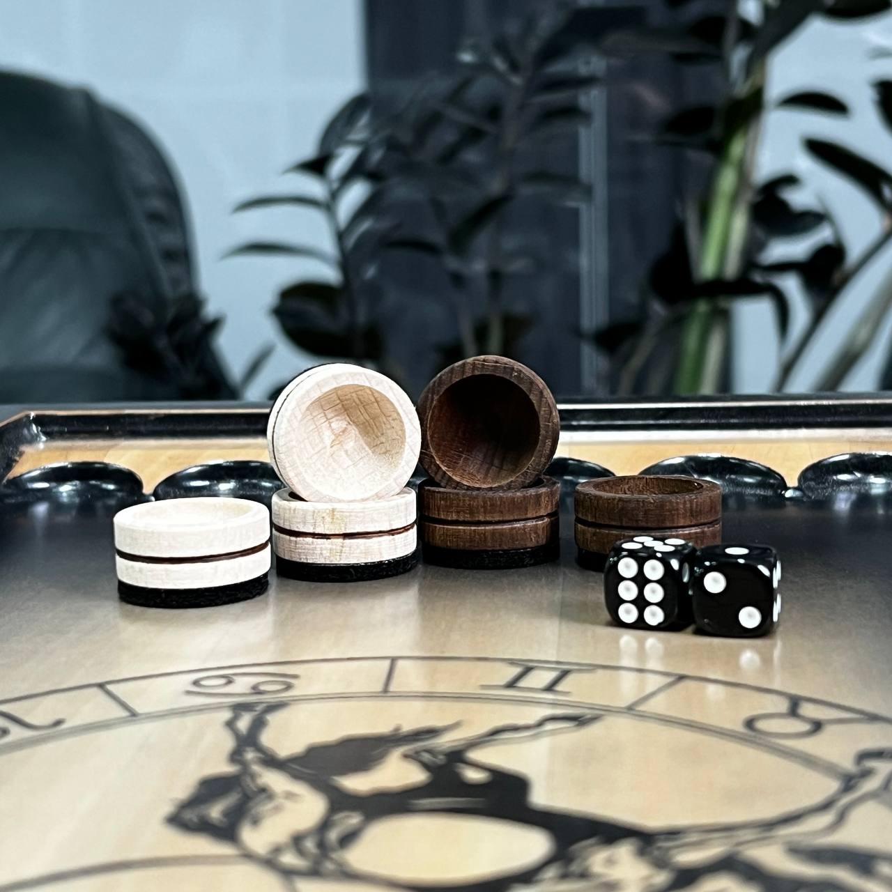 Backgammon-Set aus Holz, Brettspiel, Sternzeichen Schütze, 50 x 23 cm. Als Geschenk geeignet.