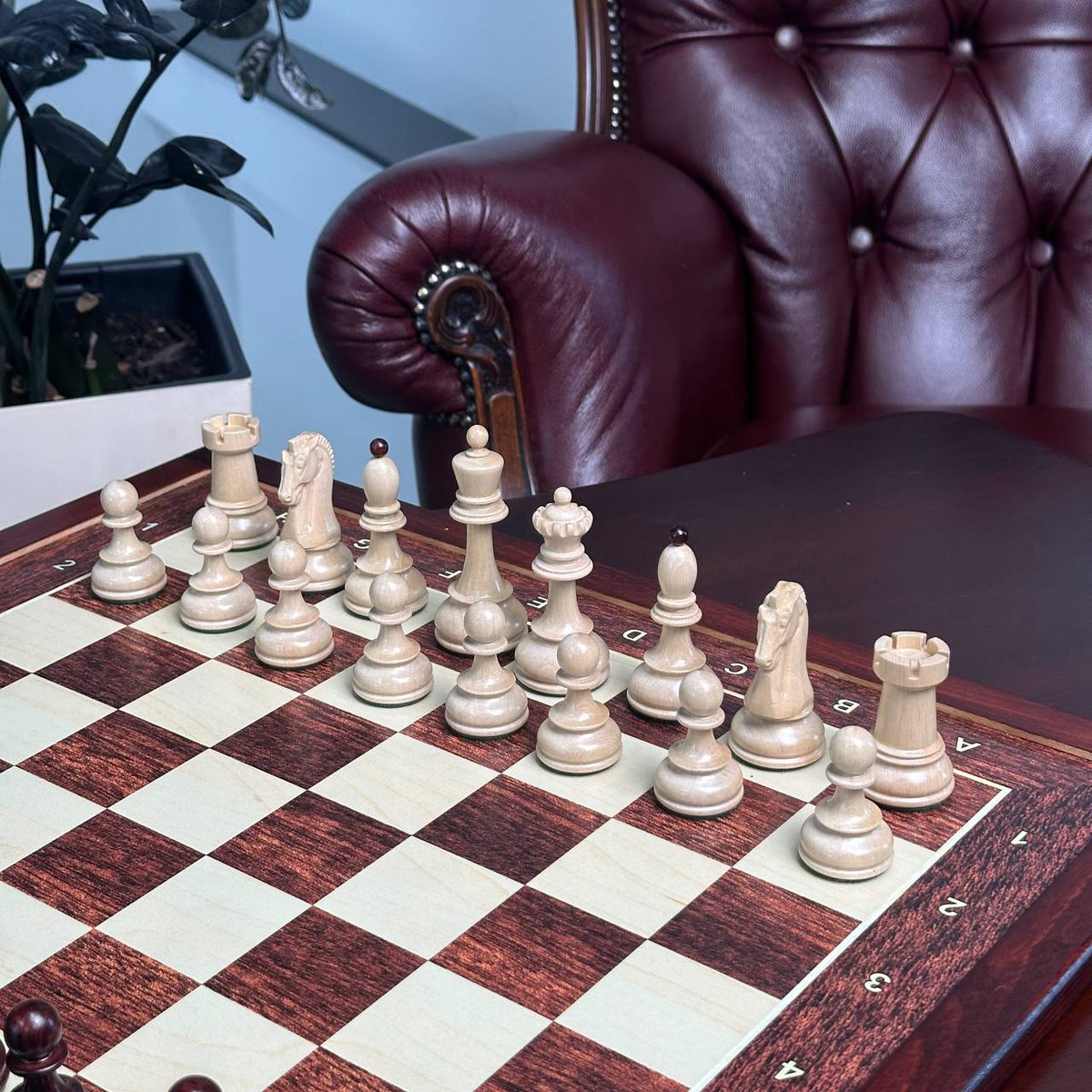 Classic Wooden Chess Set with Weighted Staunton Pieces – 20"
