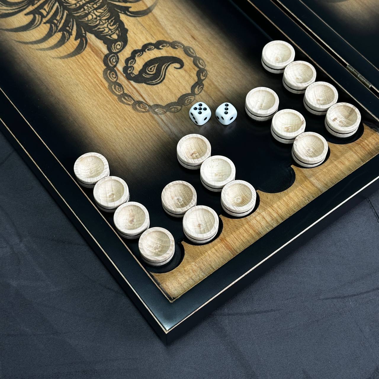 Wooden Backgammon "Scorpion" Customized and Gift-ready