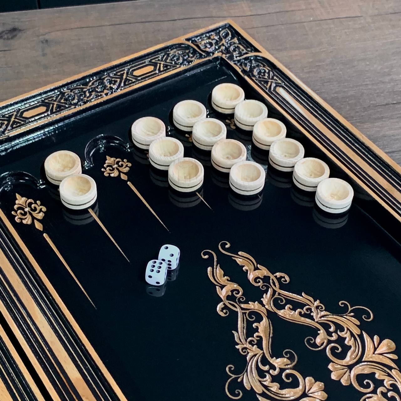 Prestigious Handmade Wooden Backgammon Board, Crafted from High-Quality Basswood, Gift-ready