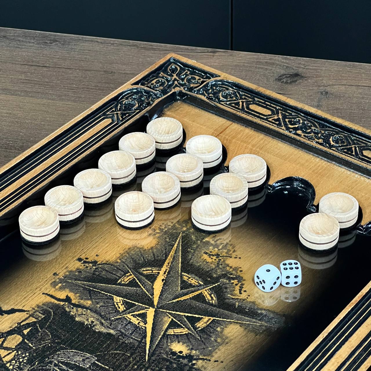 Ship Wooden Backgammon Set – Maple Wood 24"