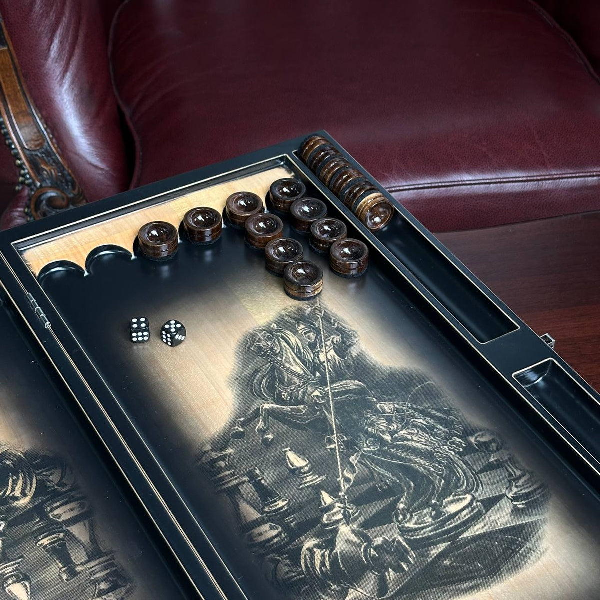 Luxury Ornate Chess Set – Black & Gold Design | GrossMeister