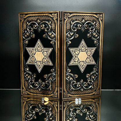 Star of David Wooden Backgammon Board – Premium Carved Edition