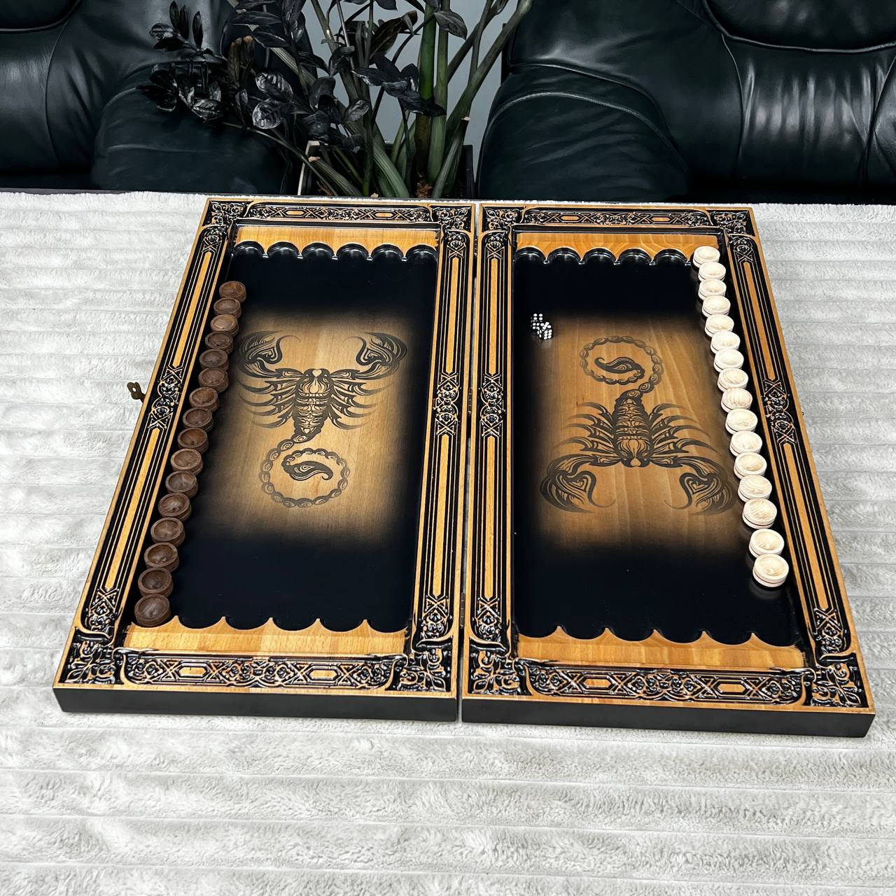 Wooden Backgammon "Scorpion" Customized and Gift-ready