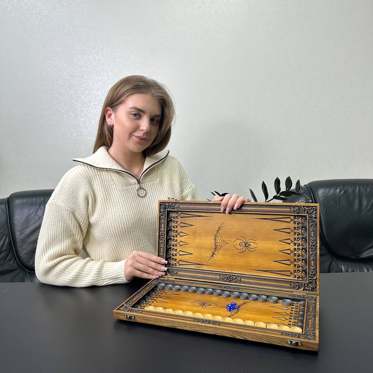 Wooden Backgammon "Star and Pistols" – Brutal Style & Uncompromising Quality Gift-ready