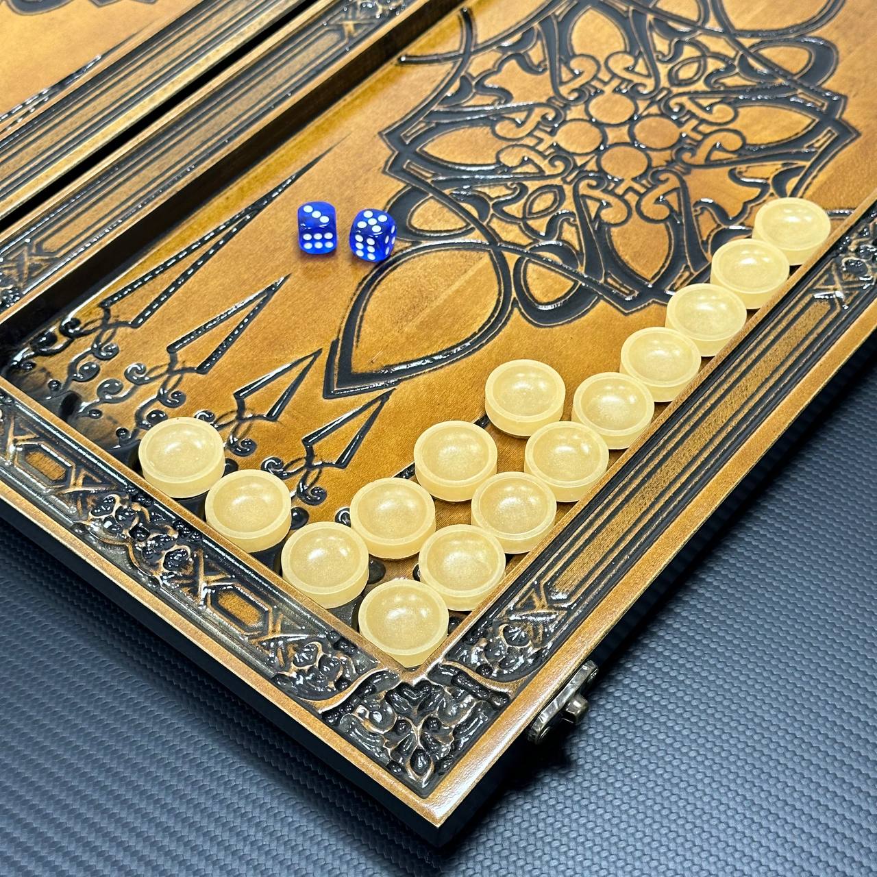 Classic Wooden Backgammon – Elegant Carving &amp; Timeless Design
