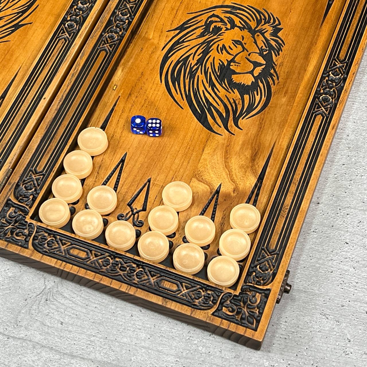 Lion Wooden Chess Set
