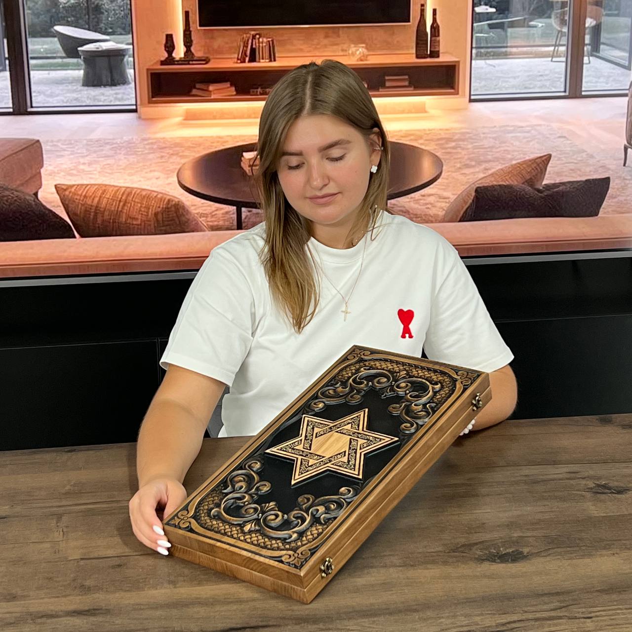 Star of David Wooden Backgammon Set – Ash Wood
