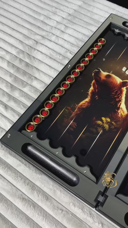 Anspruchsvolles Metall-Backgammon mit gehärtetem Glas – Exklusives Design, individuell anpassbar und als Geschenk geeignet