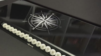 Jeu de backgammon en verre de luxe fait à la main 61 x 27 cm. Personnalisé, prêt à offrir