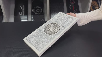 Backgammon de luxe en PIERRE ACRYLIQUE blanche X Large Jeu de société fait main, prêt à offrir