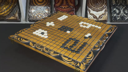Go-Spielbrett Handarbeit (altes chinesisches Strategiespiel), Ungewöhnliches Brettspiel. Geschenkfertig